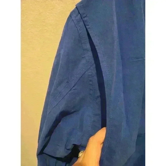 London Fog Men's Blue Windbreaker Golf Jacket Size L Zip Front Gorpcore Casual - Picture 10 of 14